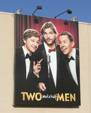 Two and a Half Men poster outside Warner Bros. Studios in Burbank, California