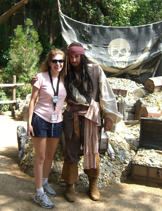 Posing with Jack Sparrow (who looked amazingly like Johnny Depp) on my birthday at Disneyland