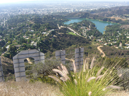 Hollywood Sign hike: view of the backside of the letters