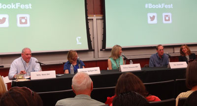 Moderator, Rollie Weich, gets the conversation going with Katherine Applegate, Kathryn Fitzmaurice, Gary Schmidt, and Linda Urban.