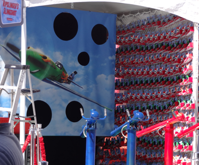 The afteparty turned preparty carnival game at Disney's Planes premiere